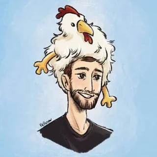 Avatar d'AKSianka : portrait dessiné avec une poule sur la tête